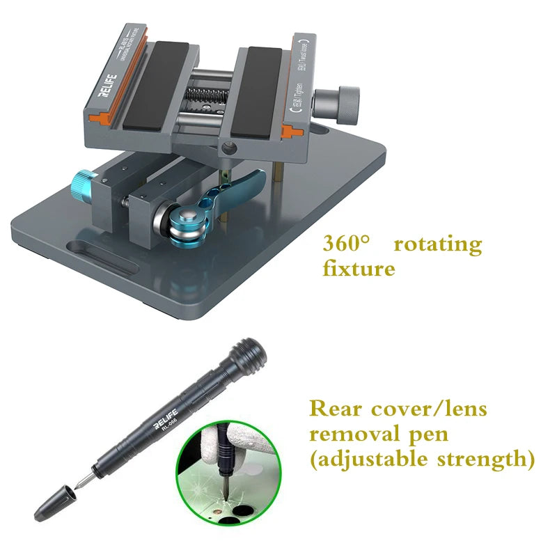 RL-601S Mobile Phone Fixing Fixture 360 Degree Rotating Clamping Tool for Removing Back Glass Door and Glue Removal