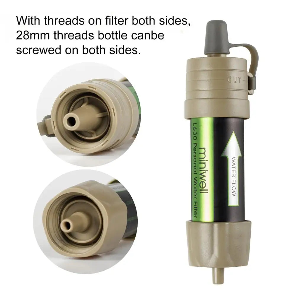 Miniwell L630 Personal Camping Water Filter Straw for Outdoor Survival and Emergency Supplies