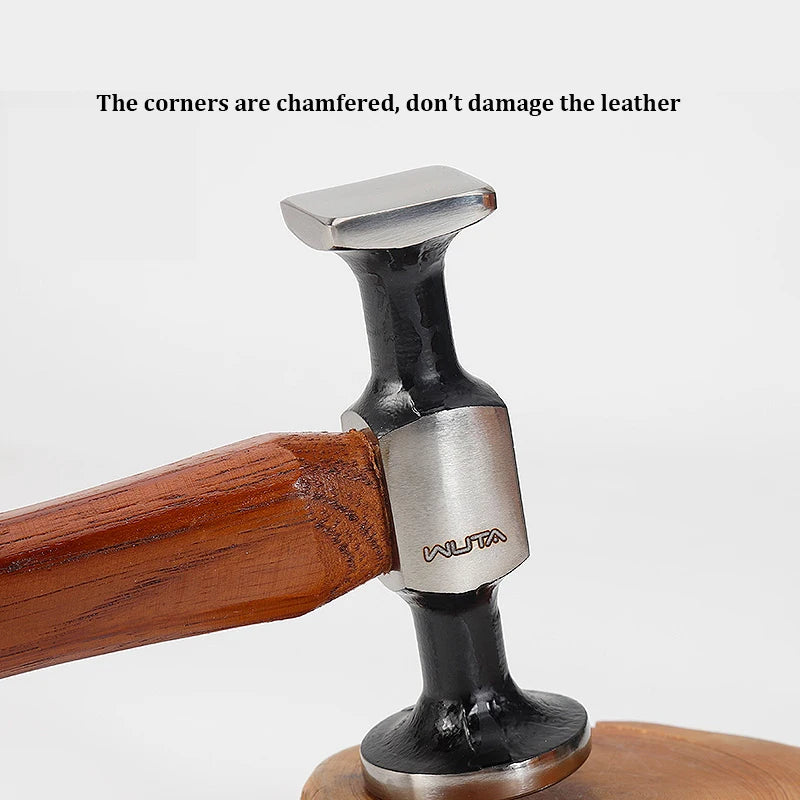 WUTA Leather Mallet Hammer Carbon Steel Double Head Professional Chasing Hammer for Leather Craft