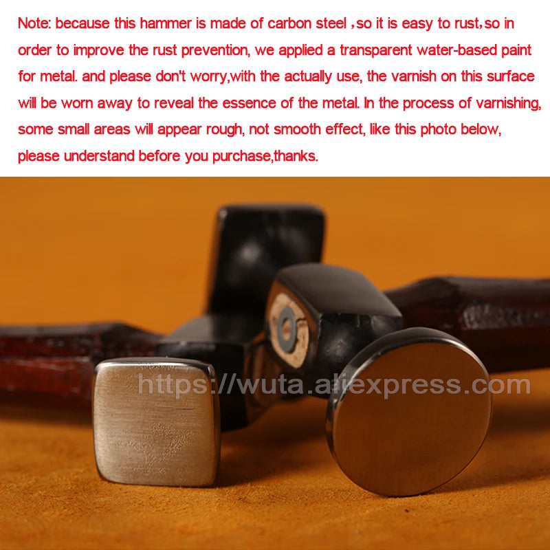 WUTA Leather Mallet Hammer Carbon Steel Double Head Professional Chasing Hammer for Leather Craft