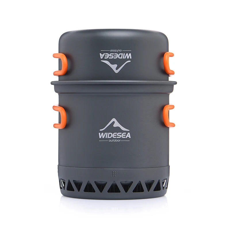 Widesea Camping 1.3L 2.3L Outdoor Cooking Set Portable Cookware Kettle Travel Kitchen Utensils