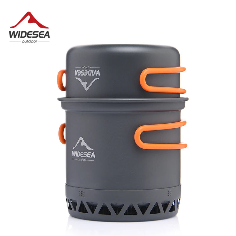 Widesea Camping 1.3L 2.3L Outdoor Cooking Set Portable Cookware Kettle Travel Kitchen Utensils