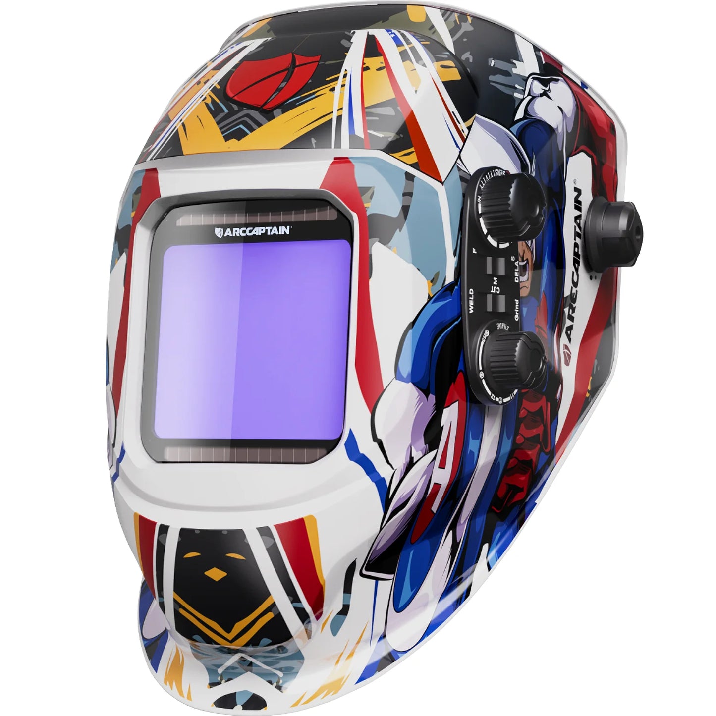 Arccaptain Welding Helmet Welder Mask Large View True Color Solar Power Auto Darkening Welding Mask for Arc MIG TIG Welding