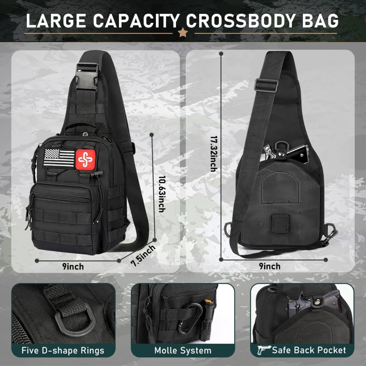 Survival Kit 262 Pieces of Survival Equipment and Supplies First Aid Kit and Crossbody Bag