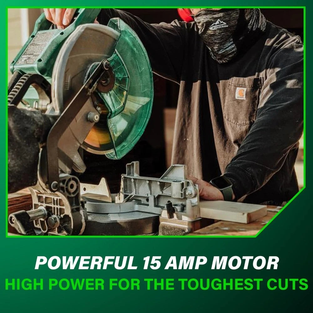 10 Inch Compound Miter Saw 15 Amp Precision Miter Angles