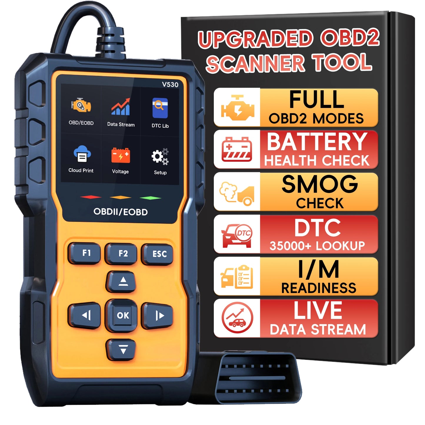 Professional OBD2 Scanner Diagnostic Tool Check Engine Code Reader OBD2 Scanner Mode 6 Mode 8 Car Diagnostic Scan with Reset