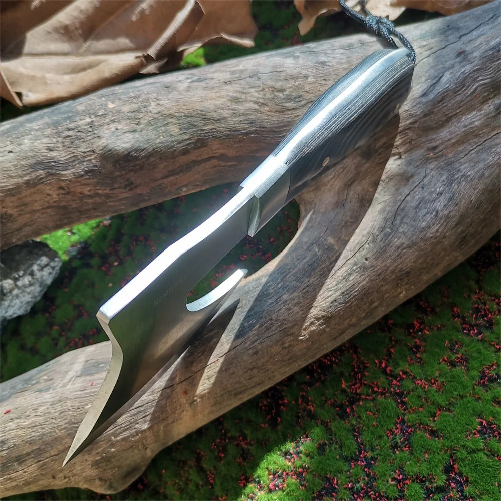 Portable Tactical Stainless Steel Camping Axe with Colored Wooden Handle Lightweight Outdoor Survival Tool