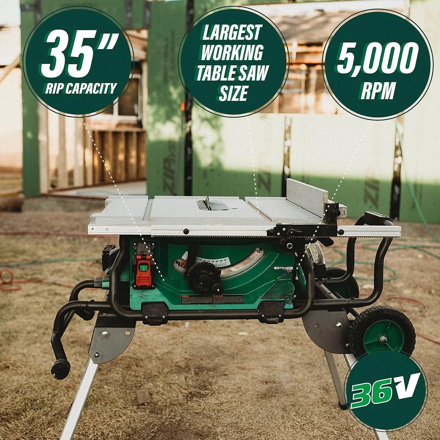 36V Cordless Table Saw 10 Inch Blade Tool Only C3610DRJQ4