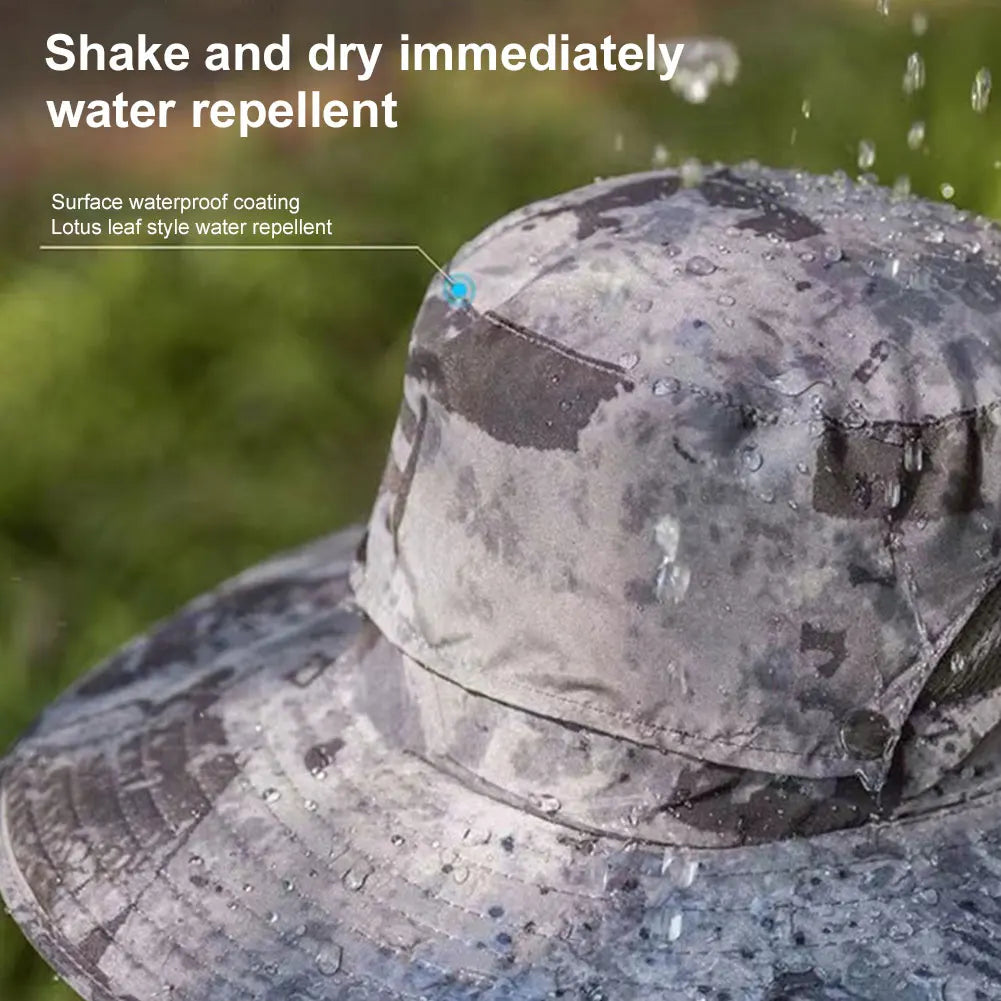 Outdoor Solar Fan Hat UV Protection Sun Hat with Solar Powered Fans Breathable Wide Brim Fishing Hat for Camping and Hiking