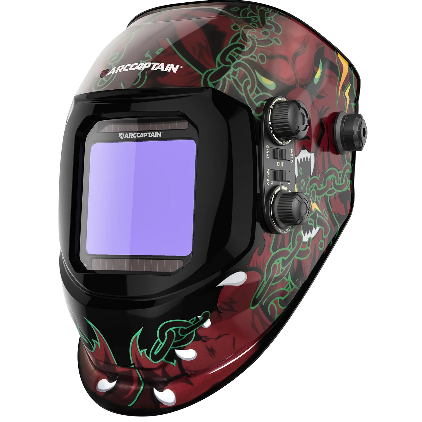 Arccaptain Welding Helmet Welder Mask Large View True Color Solar Power Auto Darkening Welding Mask for Arc MIG TIG Welding