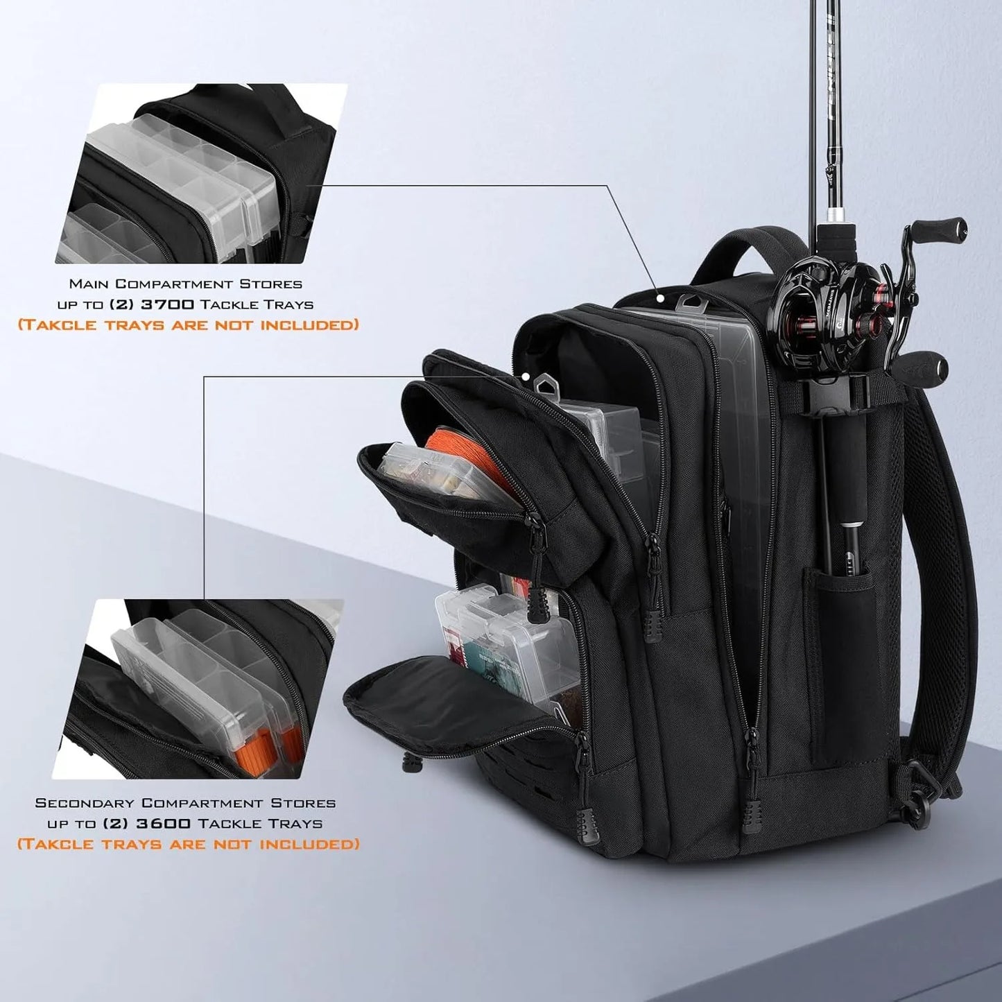 Tactical Fishing Sling Tackle Bag Lightweight Fishing Backpack Storage for Gear and Equipment Gift for Men