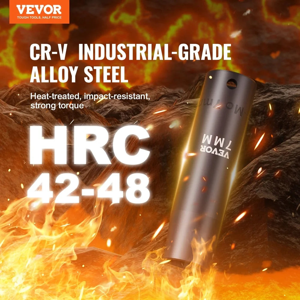 33 Piece 1/2 Inch Drive Impact Socket Set Cr-V Alloy Steel Heavy Duty Toolbox High Torque Durable Easy Read Markings Portable