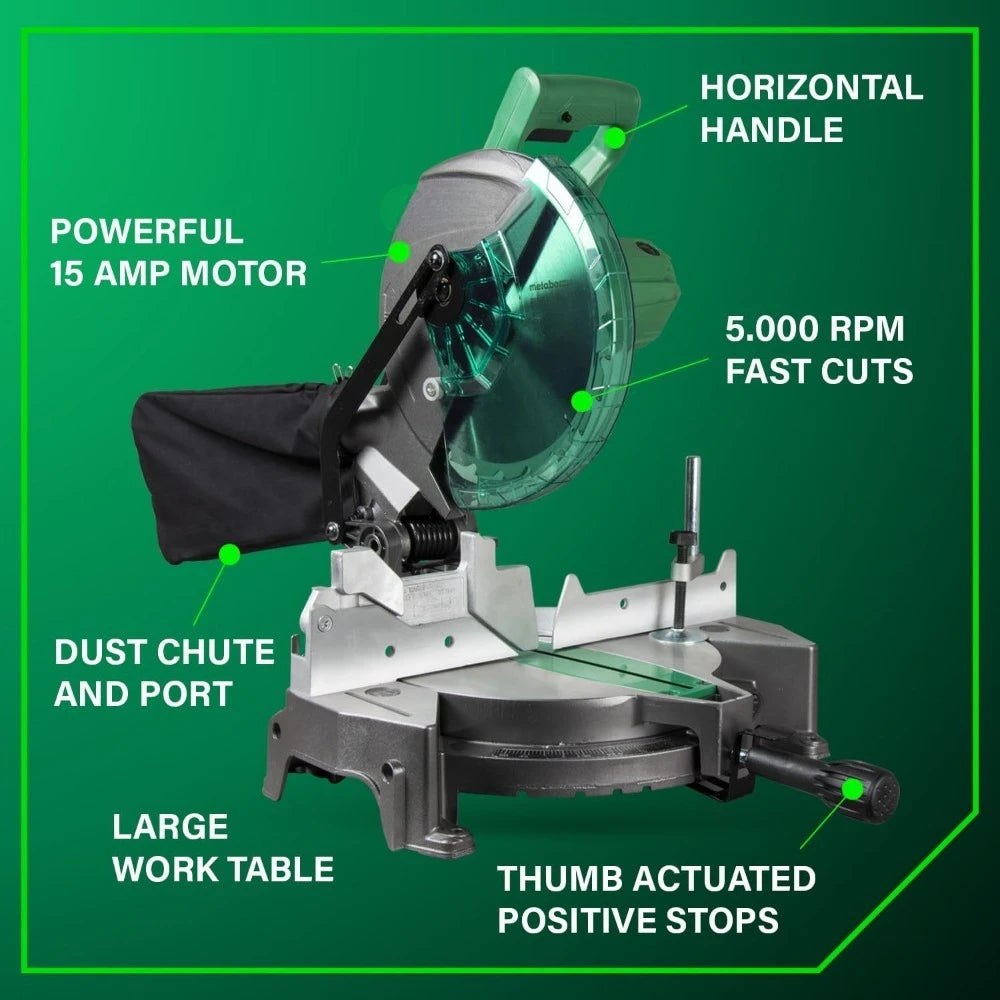 10 Inch Compound Miter Saw 15 Amp Precision Miter Angles