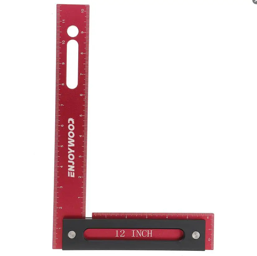 300x200mm L Shaped Precision Square Right Angle Ruler Metric Imperial Measurements Aluminum Alloy Woodworking Tool