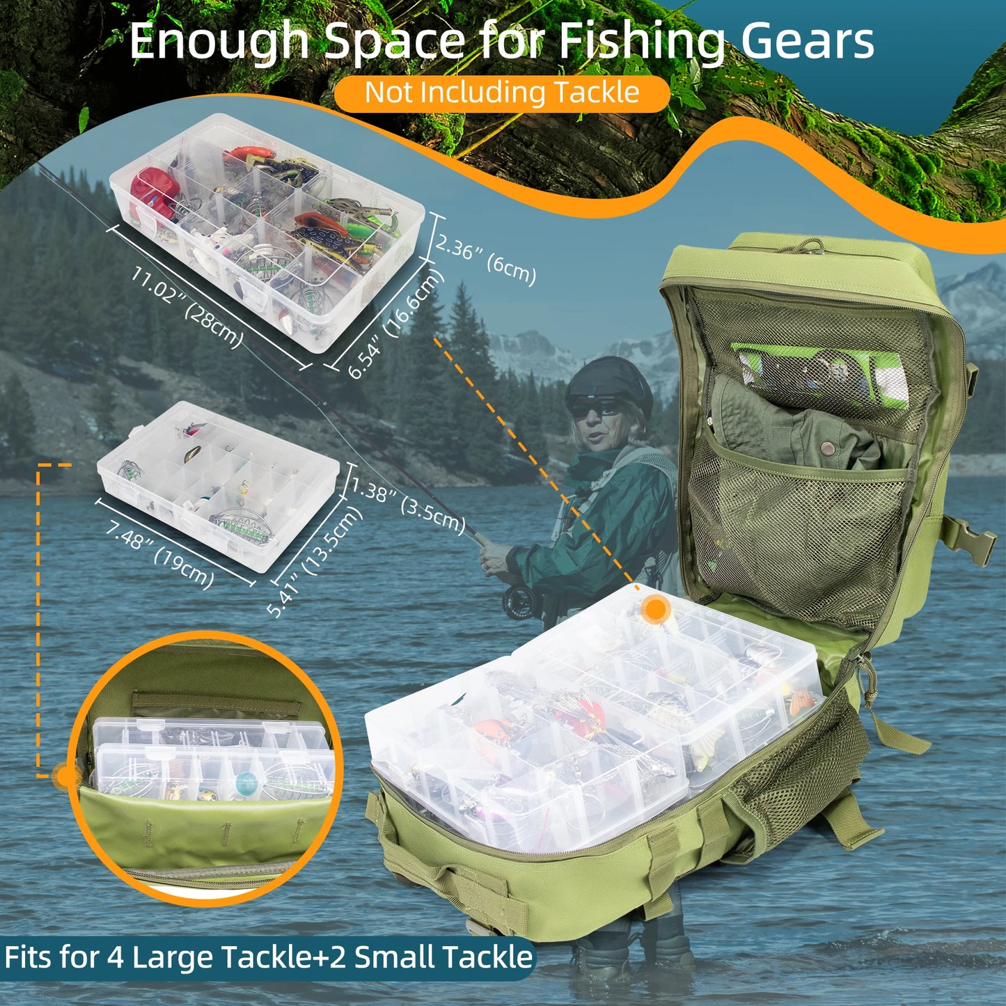 25L Tactical Fishing Hunting Backpack Men's Travel Large Capacity Waterproof Outdoor Bag