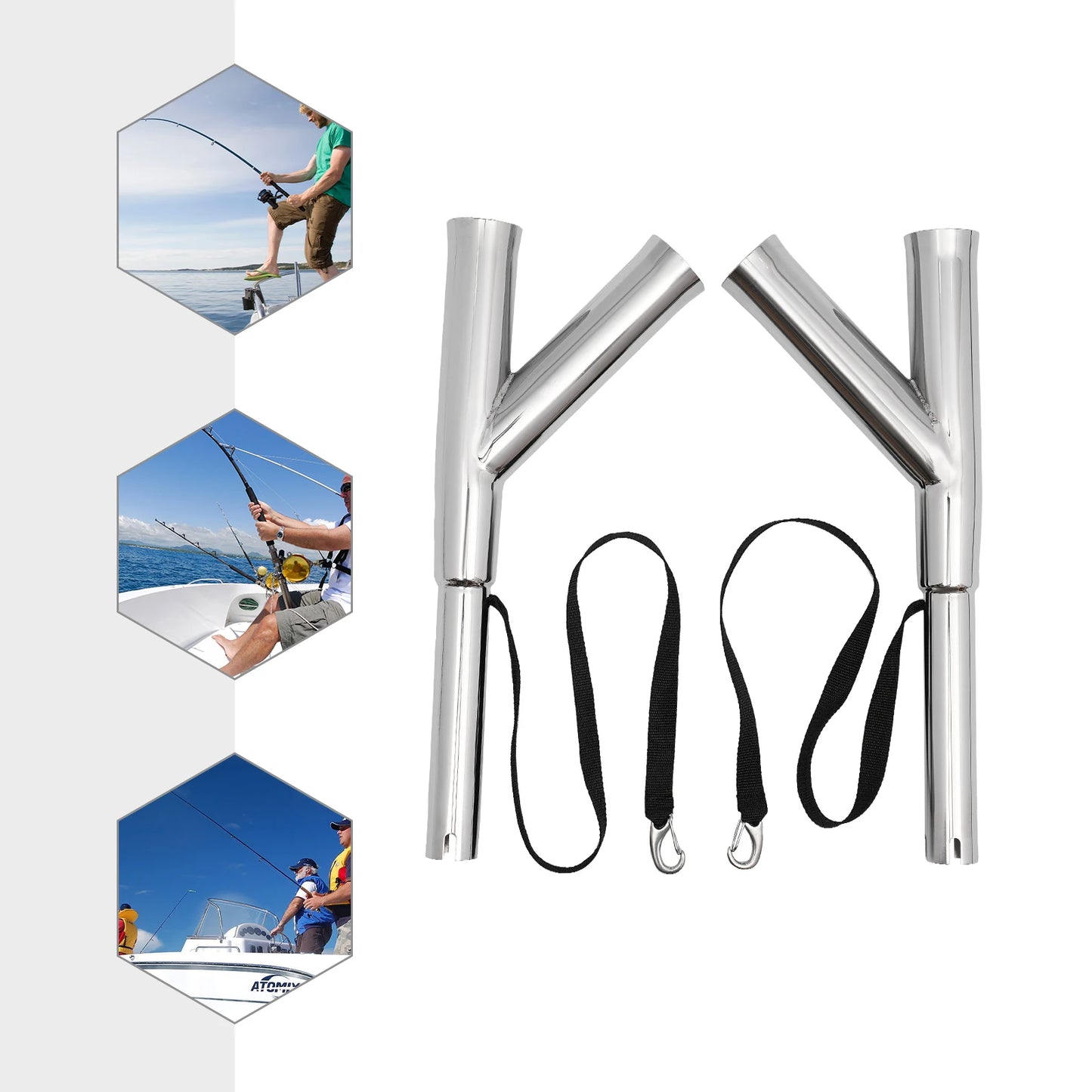 2pcs Stainless Steel Rod Holder for Boat Fishing Rod Holder
