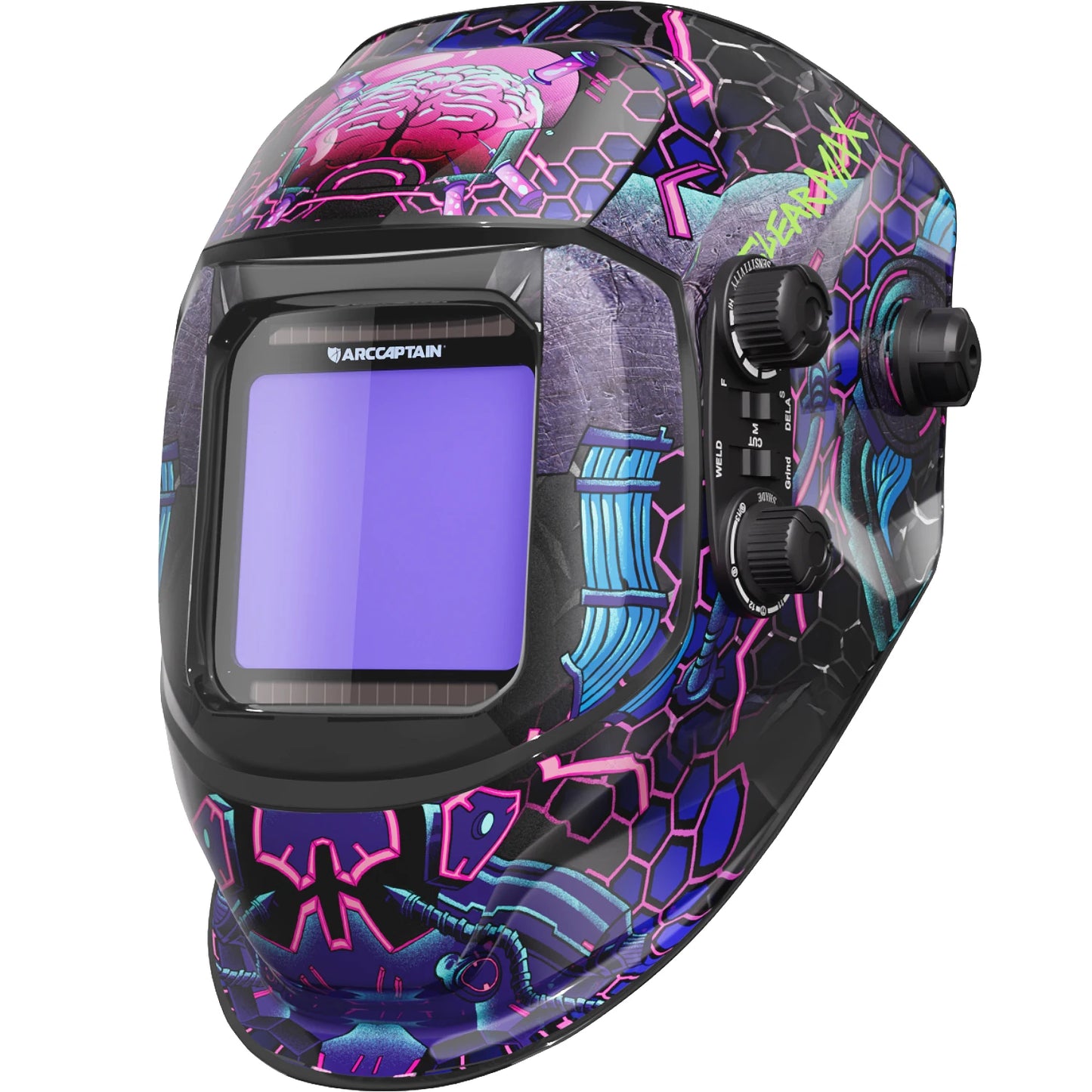 Arccaptain Welding Helmet Welder Mask Large View True Color Solar Power Auto Darkening Welding Mask for Arc MIG TIG Welding
