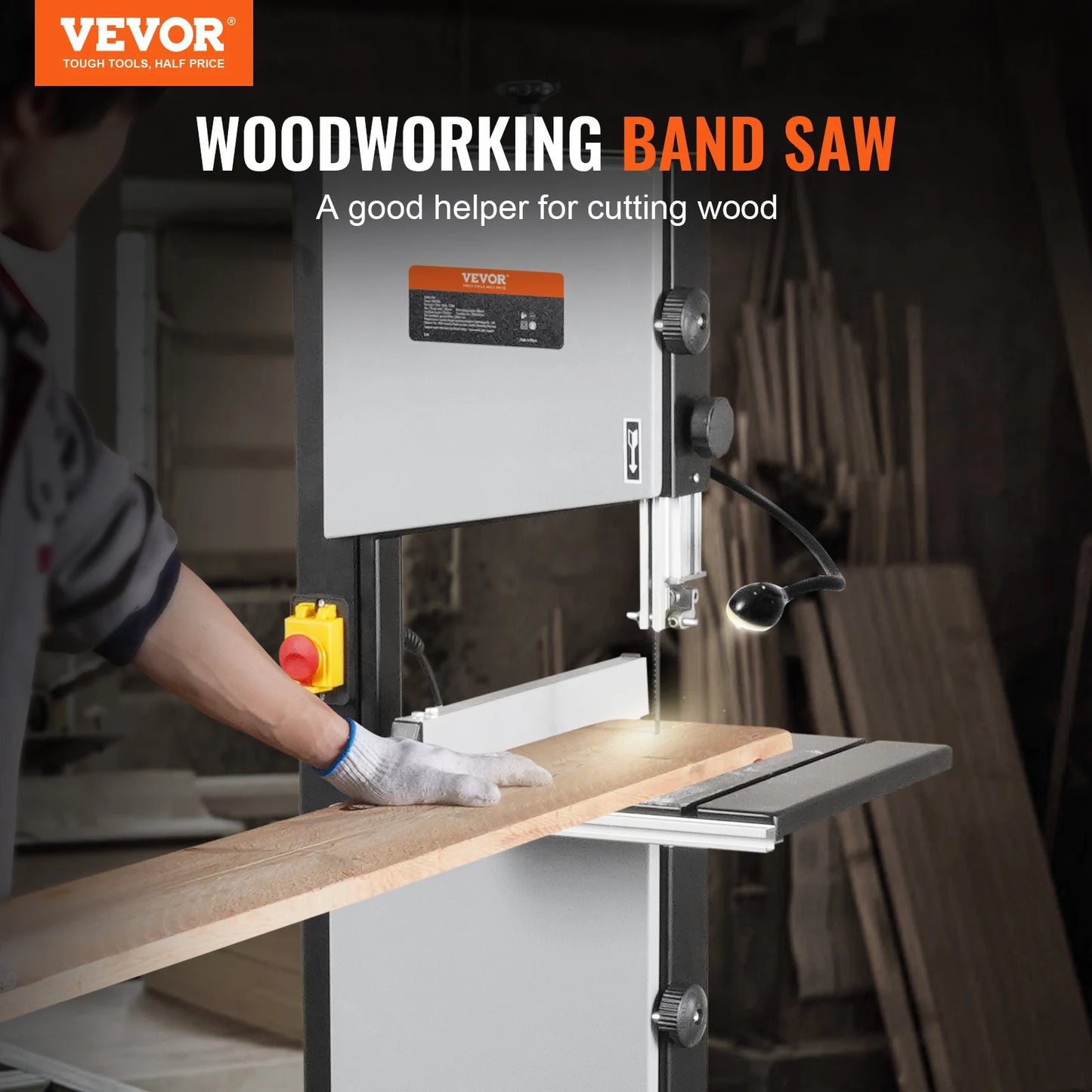 SucceBuy 10 Inch 14 Inch Band Saw 2 Speed Continuously Benchtop Bandsaw with Optimized Work Light for Woodworking Aluminum and Plastic