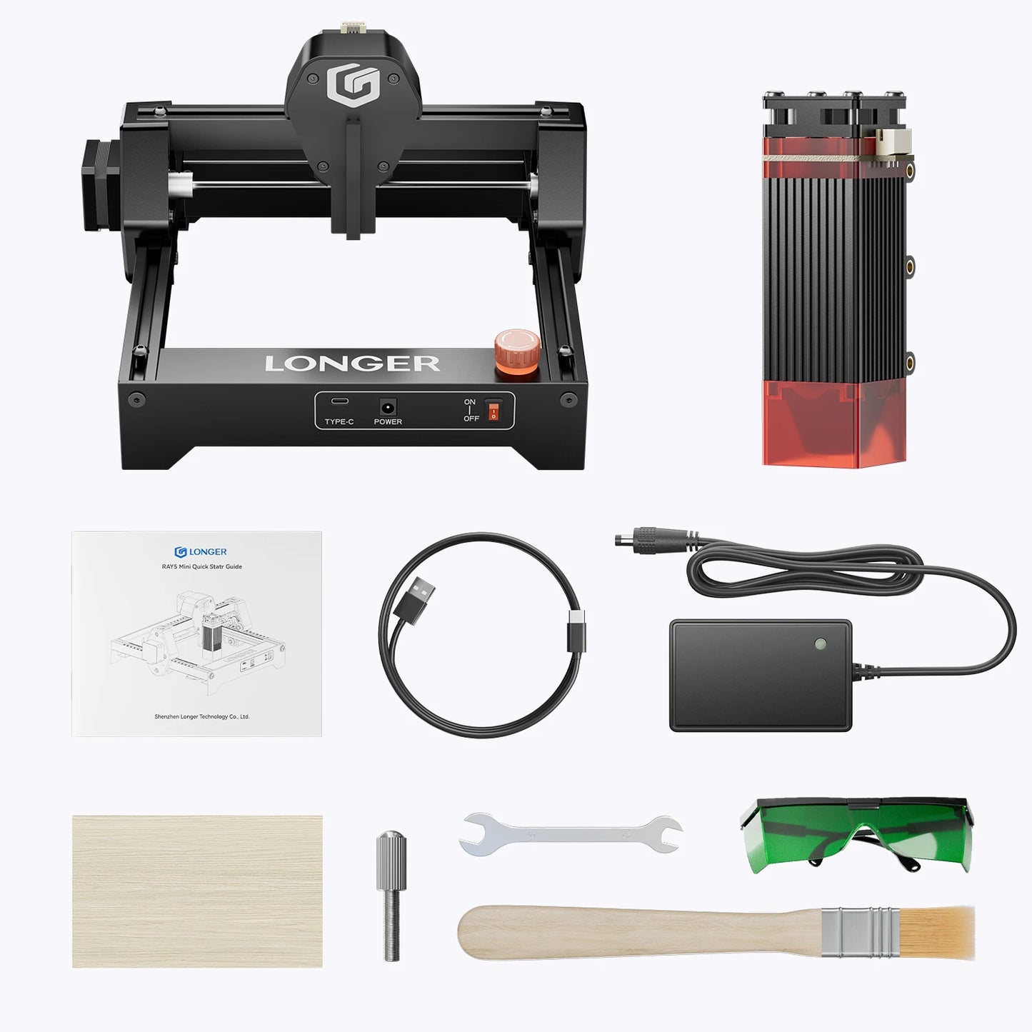 Ray5 Mini Laser Engraving Machine High Speed CO2 CNC Wood Leather Metal Printer Portable Woodworking DIY Kit Tools
