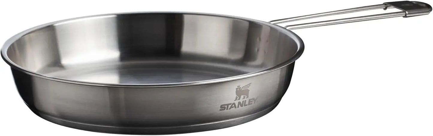 Wildfare Core 26 Piece Stainless Steel Cookset with 4 Quart Pot and Lid Featuring Fold and Lock Handle Camping Essentials for Your Camp Kit