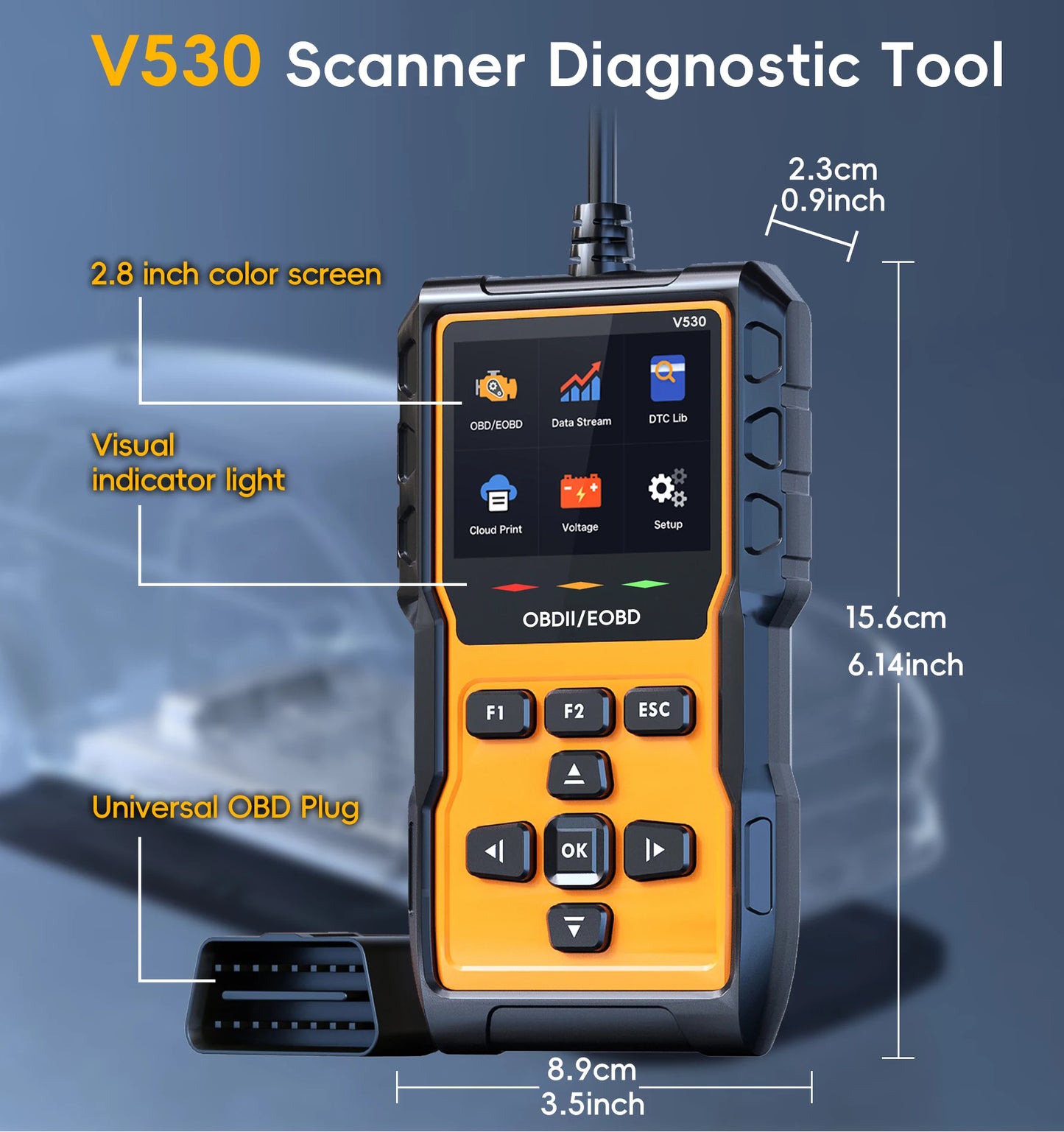 Professional OBD2 Scanner Diagnostic Tool Check Engine Code Reader OBD2 Scanner Mode 6 Mode 8 Car Diagnostic Scan with Reset