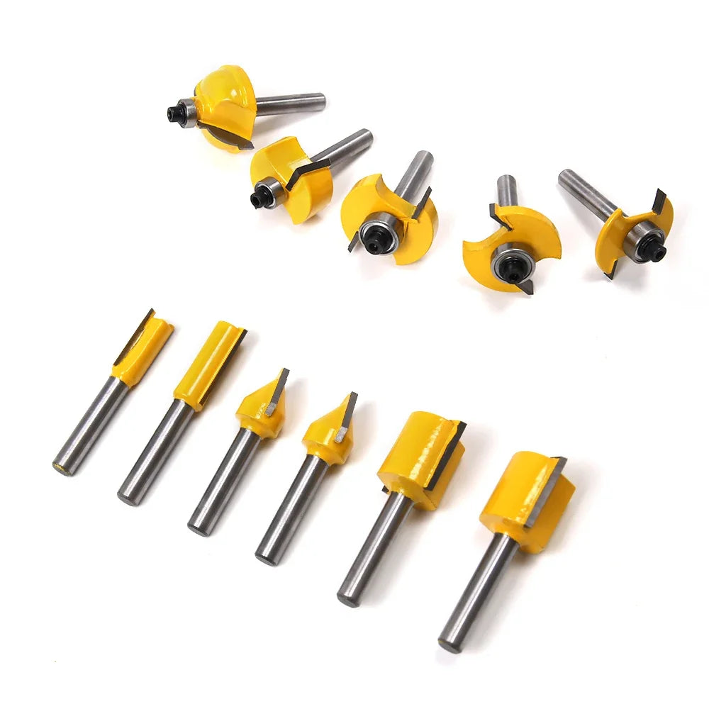 Allsome 100pcs 1/4 Inch Router Bits Carbide Wood Milling Cutter for Woodworking Projects
