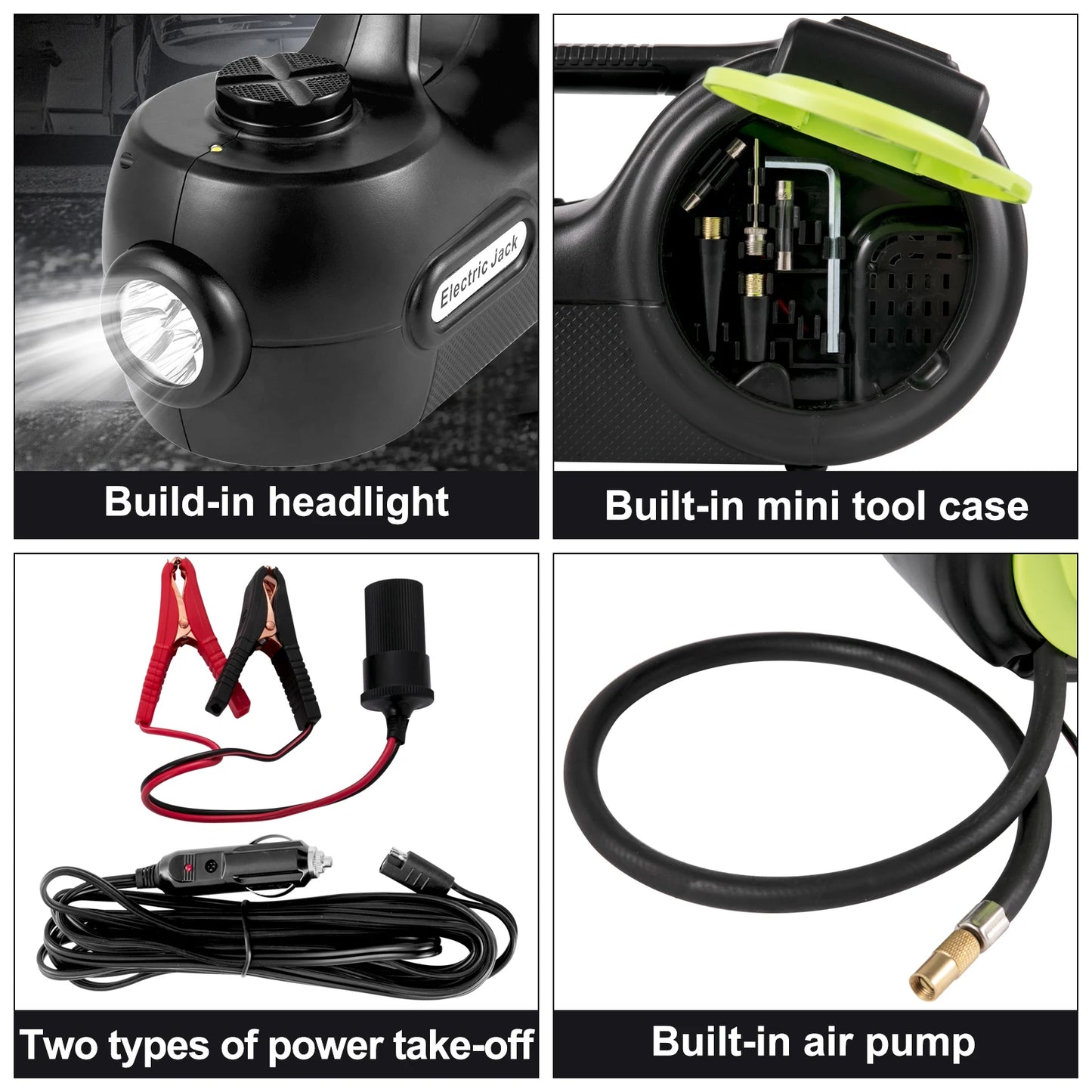 VEVOR 5 Ton 12V Electric Car Jack Kit with Impact Wrench and LED Light Portable Hydraulic Tire Lifting Tool