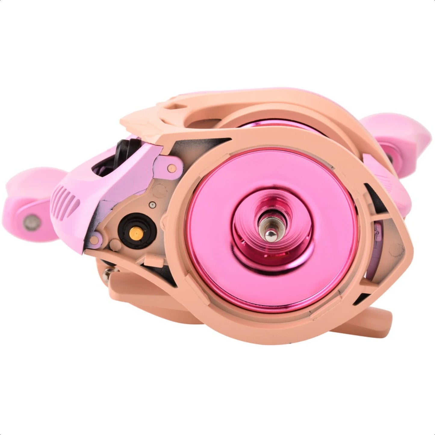 Ultra Light Pink Left Right Handed Brake System Baitcasting Fishing Reel 7.2 to 1 Gear Ratio