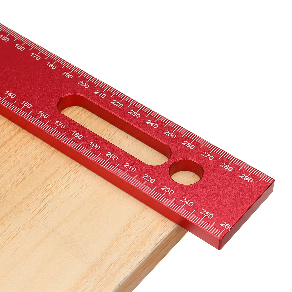 300x200mm L Shaped Precision Square Right Angle Ruler Metric Imperial Measurements Aluminum Alloy Woodworking Tool