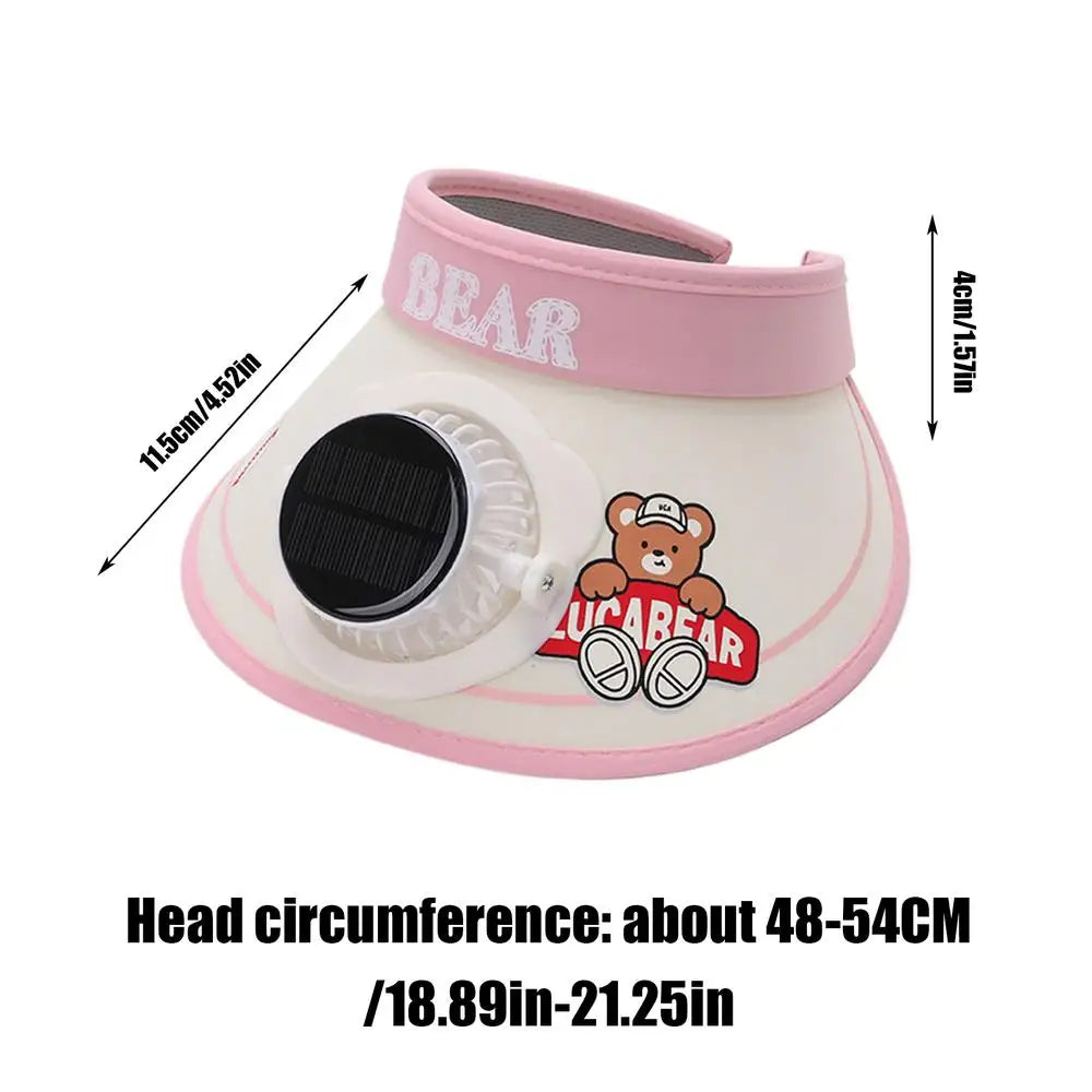 Solar Fan Hats For Kids Wide Brim Solar Powered Hat Kid's Fishing Hat Outdoor Protection