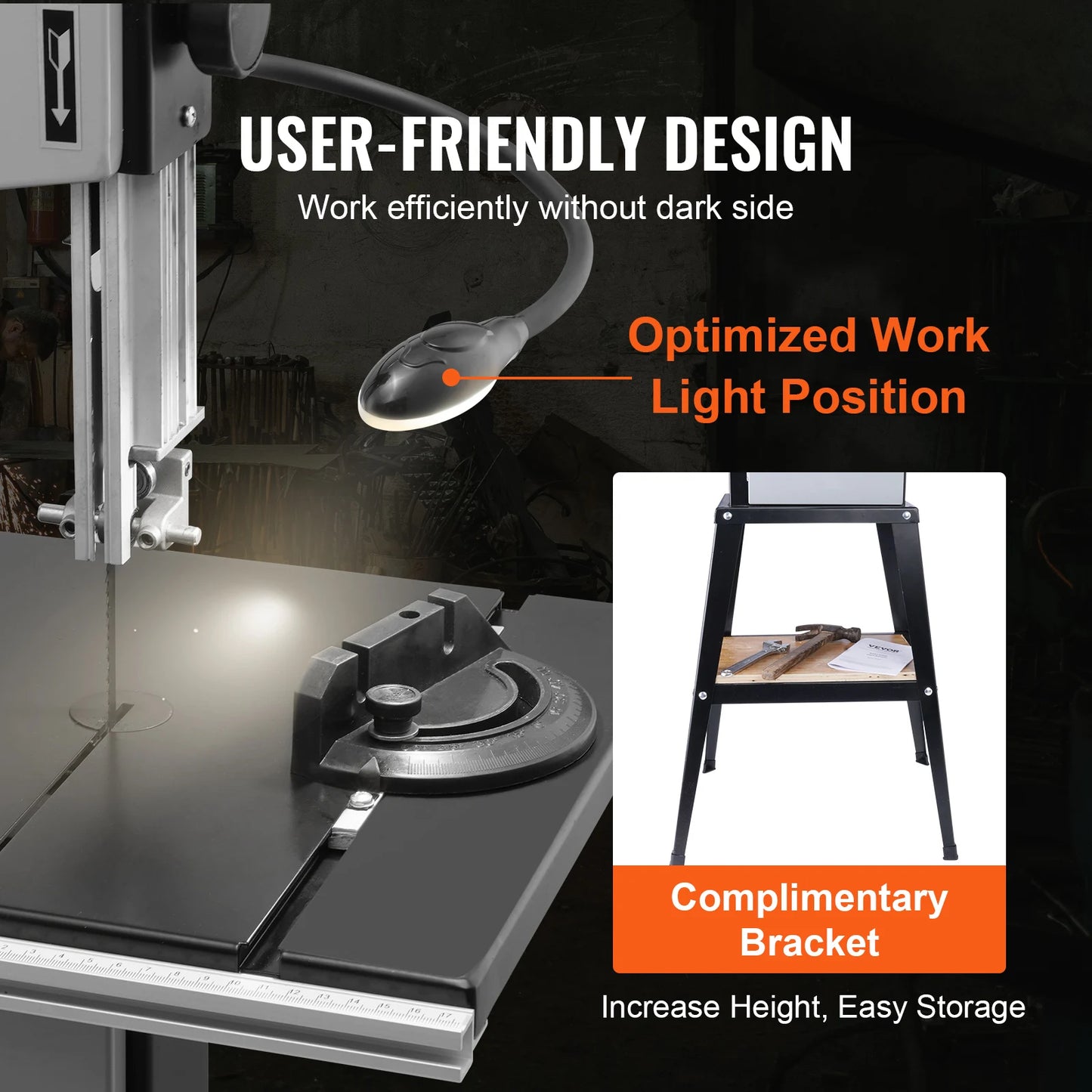 SucceBuy 10 Inch 14 Inch Band Saw 2 Speed Continuously Benchtop Bandsaw with Optimized Work Light for Woodworking Aluminum and Plastic