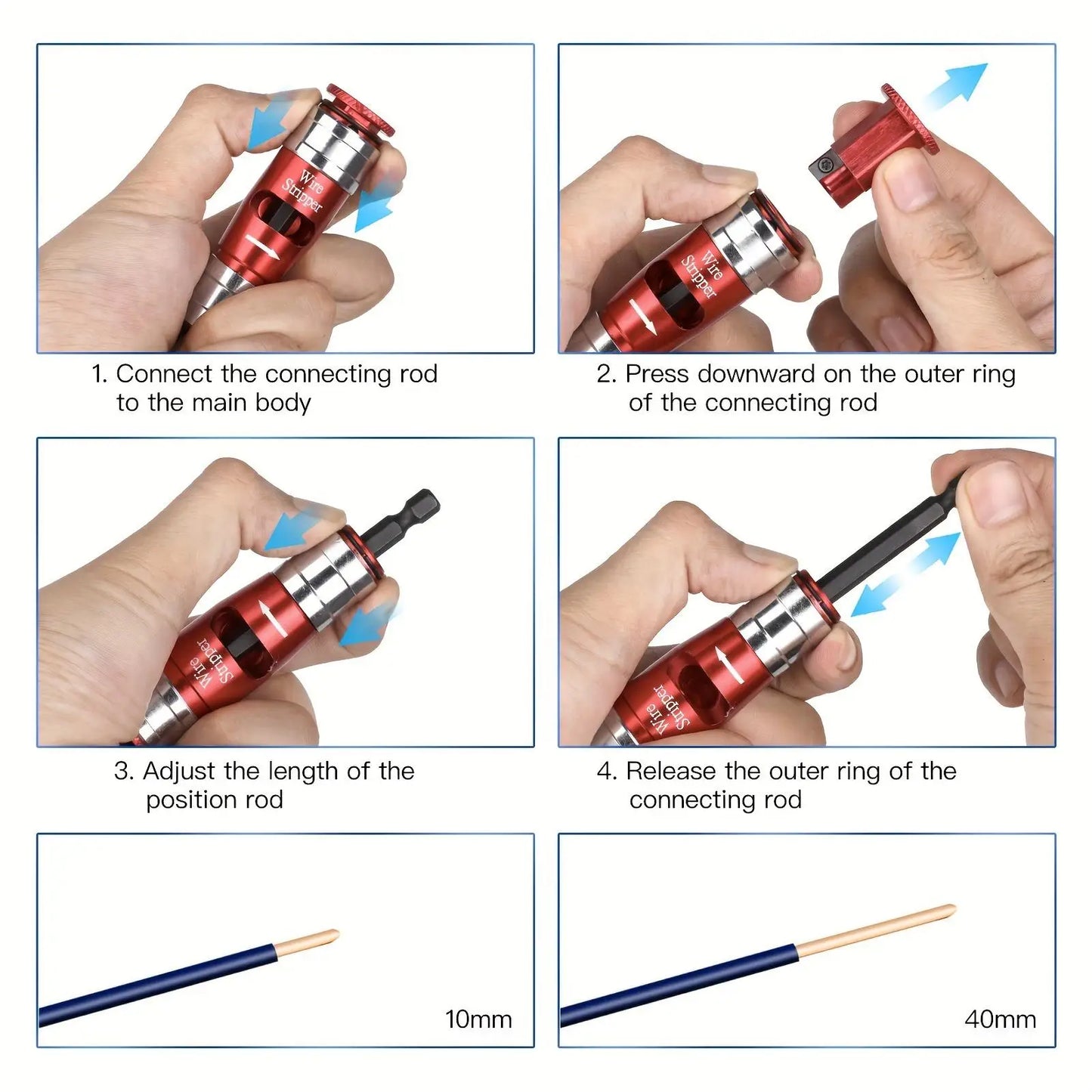 8 In 1 Bit Stripper And Twist Tool Set Industrial Grade Electrician Quick Stripping Kit