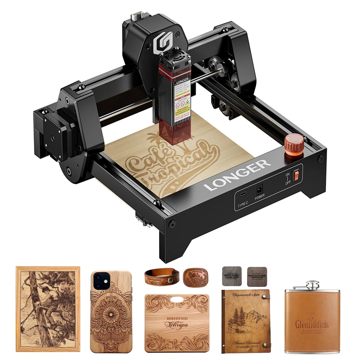 Ray5 Mini Laser Engraving Machine High Speed CO2 CNC Wood Leather Metal Printer Portable Woodworking DIY Kit Tools