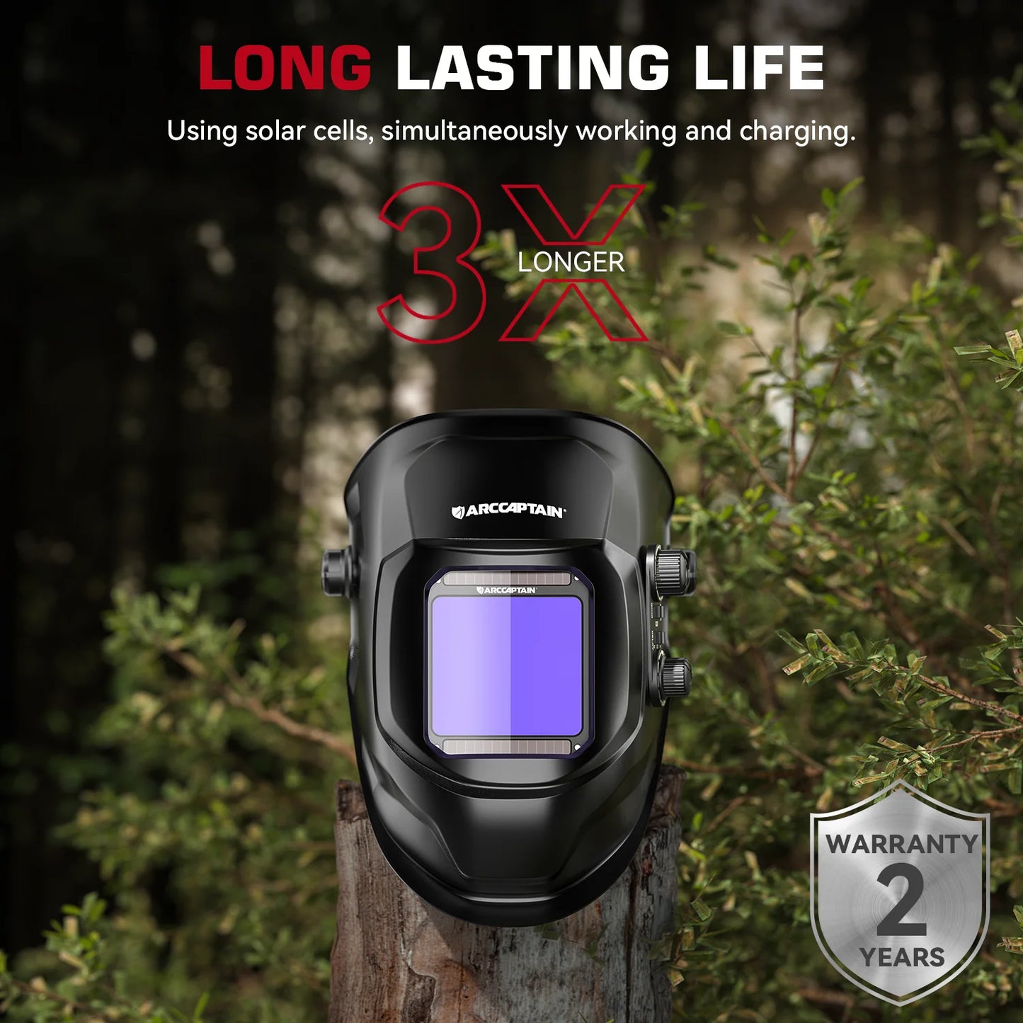 Arccaptain Welding Helmet Welder Mask Large View True Color Solar Power Auto Darkening Welding Mask for Arc MIG TIG Welding