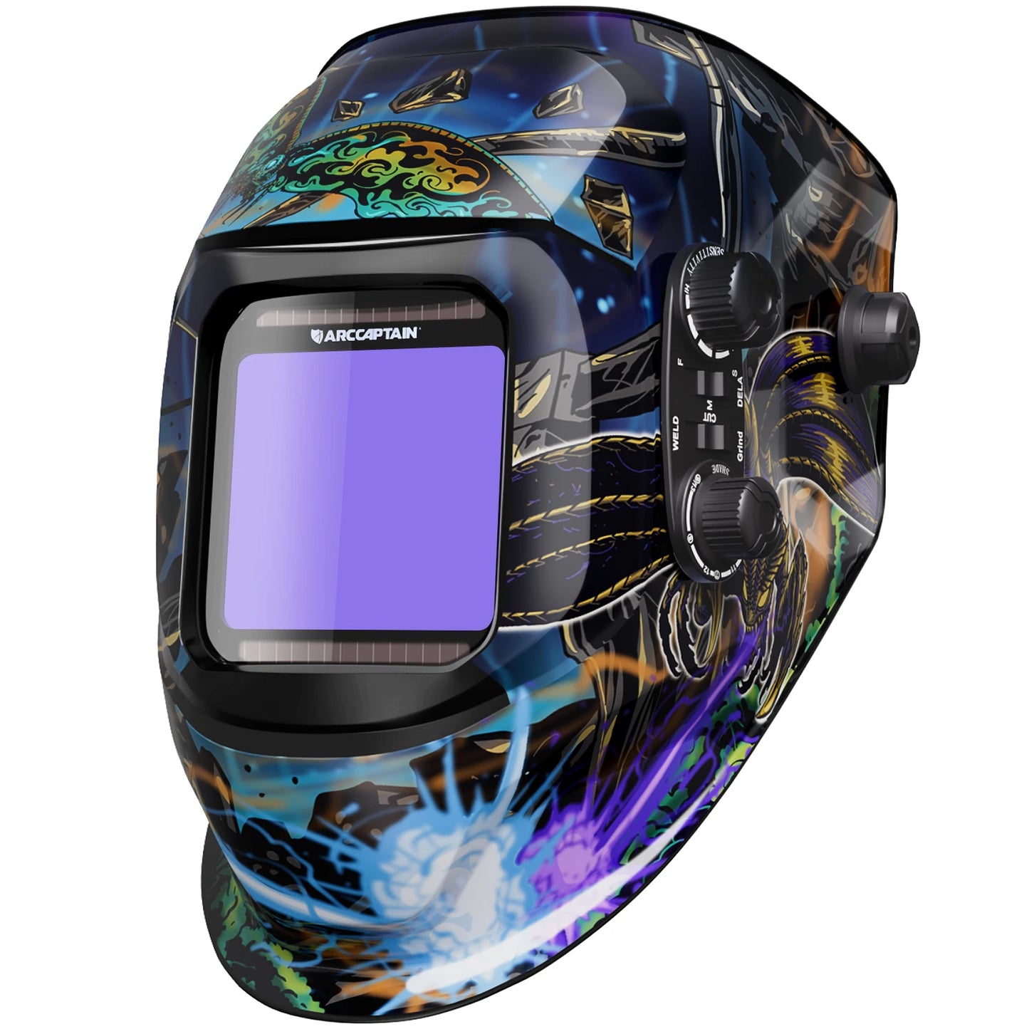 Arccaptain Welding Helmet Welder Mask Large View True Color Solar Power Auto Darkening Welding Mask for Arc MIG TIG Welding