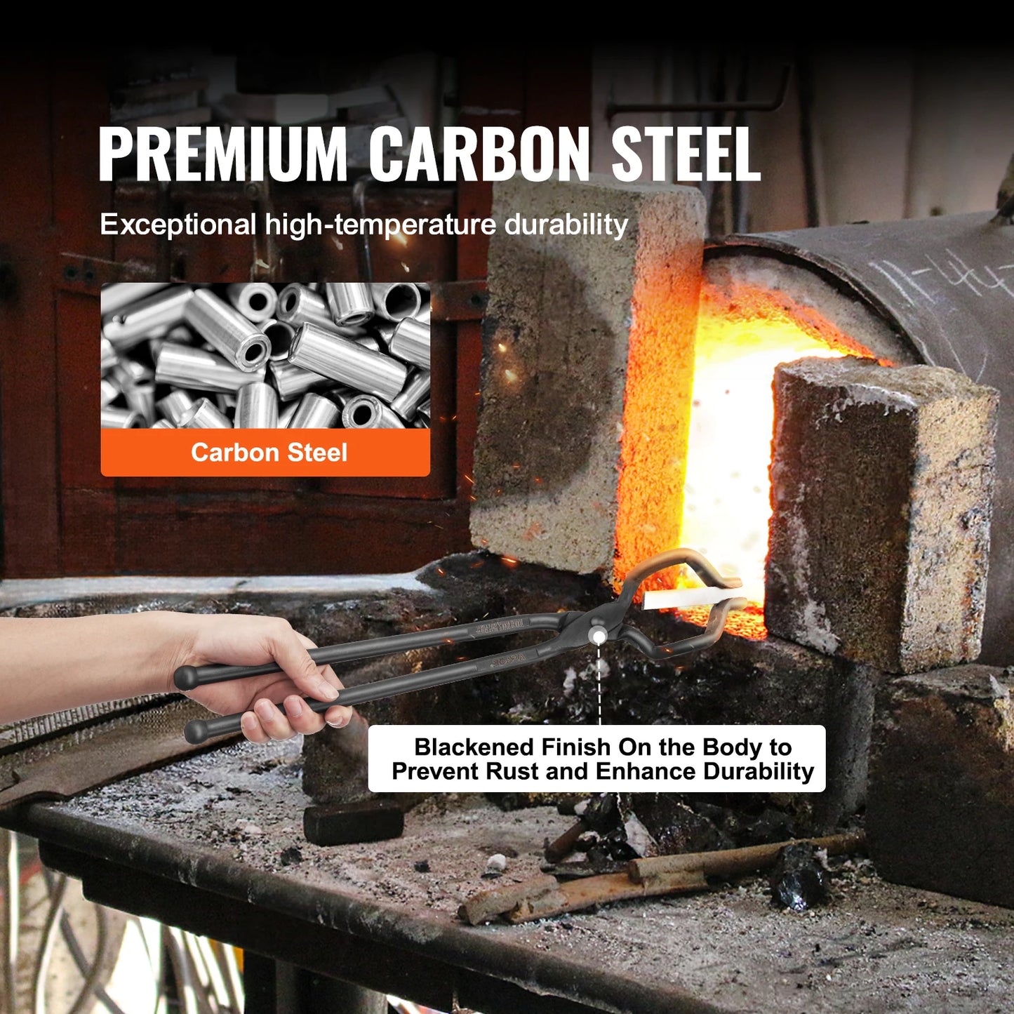 SucceBuy Blacksmith Tongs 18 Inch V Bit Bolt Tongs Wolf Jaw Tongs Z V Bit Tongs Gripping Tongs Carbon Steel Forge Tongs