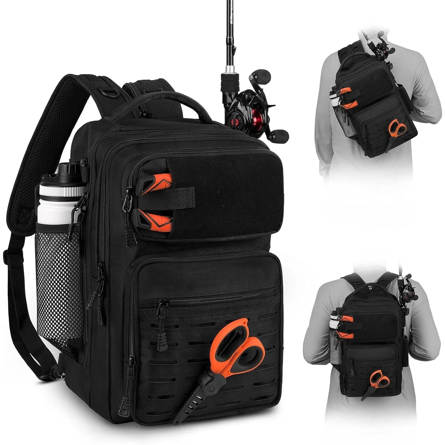 Tactical Fishing Sling Tackle Bag Lightweight Fishing Backpack Storage for Gear and Equipment Gift for Men