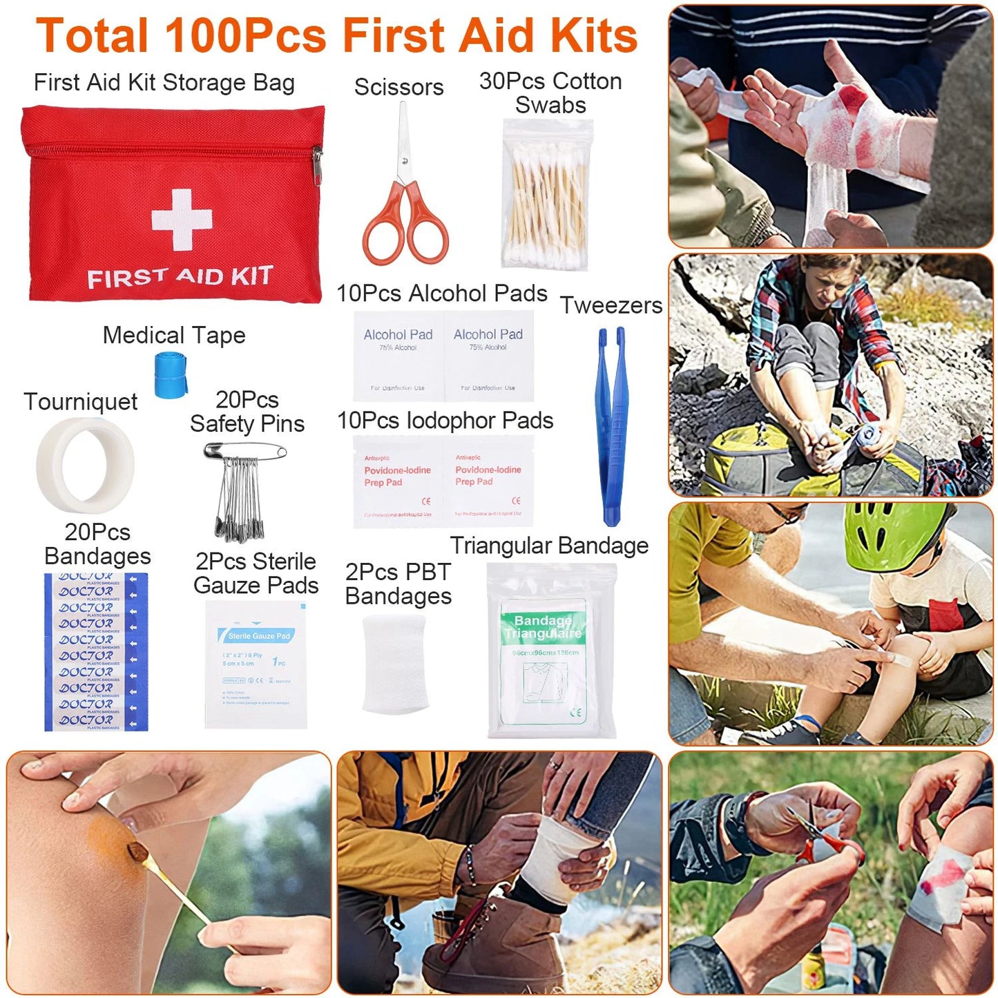 125 In 1 Emergency Survival Kit Trauma Bag Outdoor Multifunctional Camping Gear First Aid Kit Wilderness Axe Shovel Flashlight