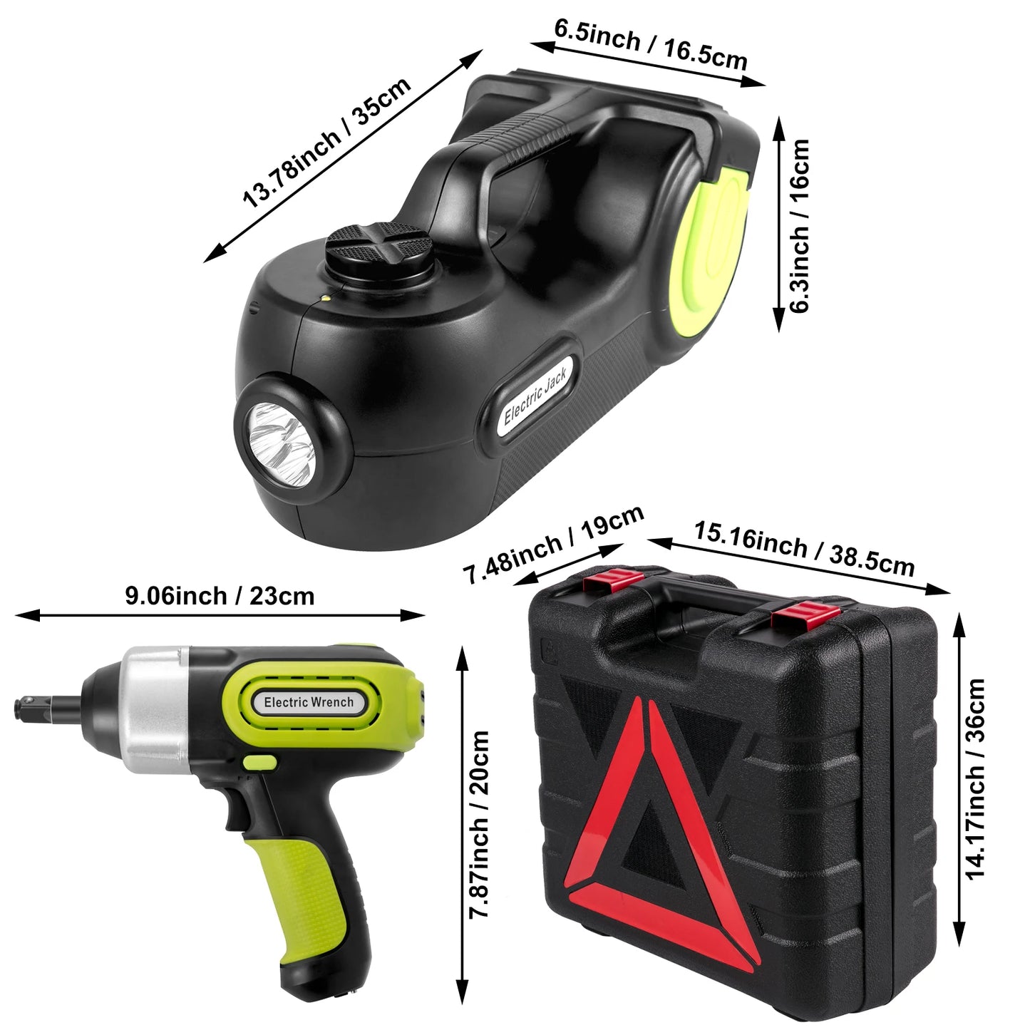VEVOR 5 Ton 12V Electric Car Jack Kit with Impact Wrench and LED Light Portable Hydraulic Tire Lifting Tool