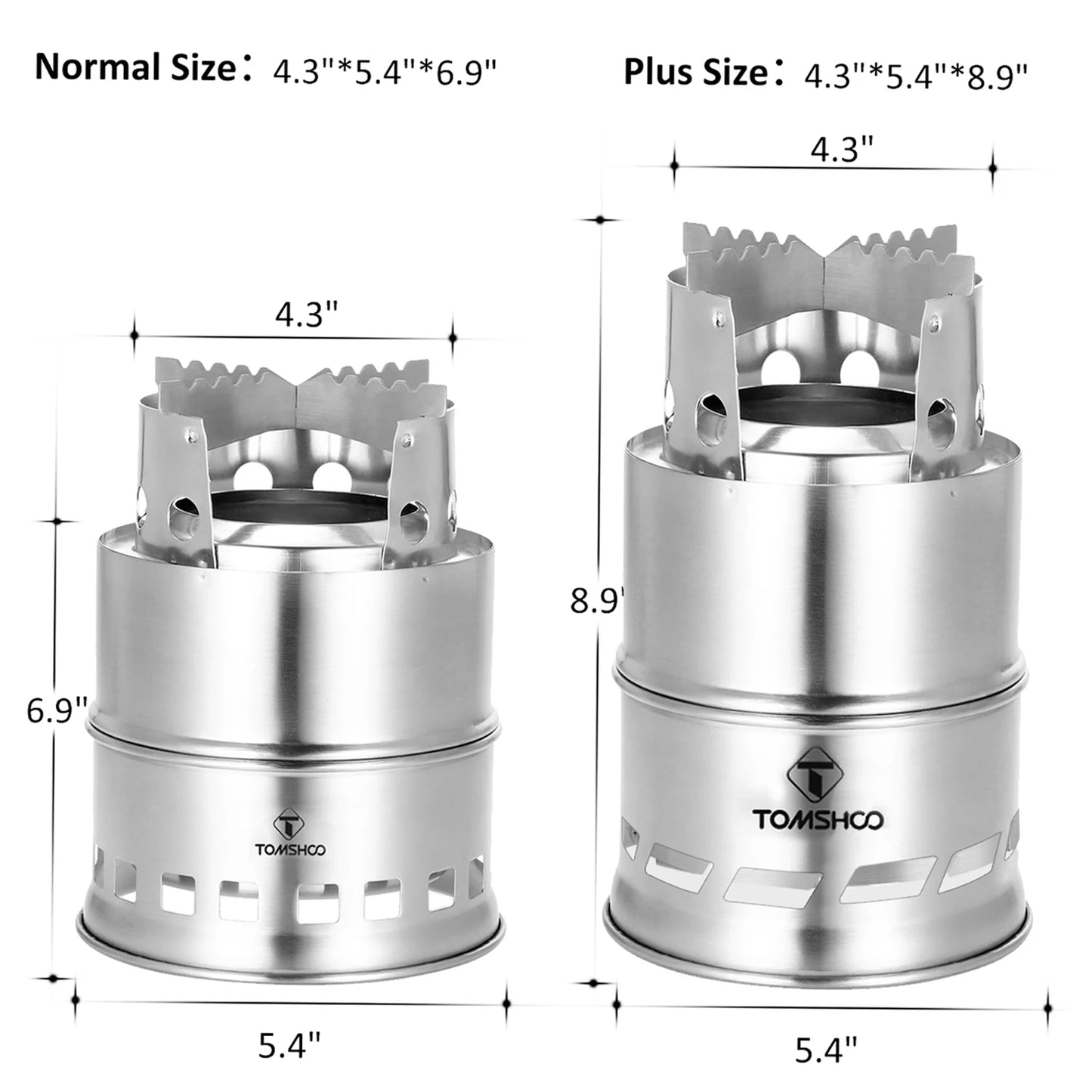 Upgrade Portable Camping Stove and Backpacking Stove Windproof Wood Burning Stove with Foldable Handle for Hiking Picnic and BBQ