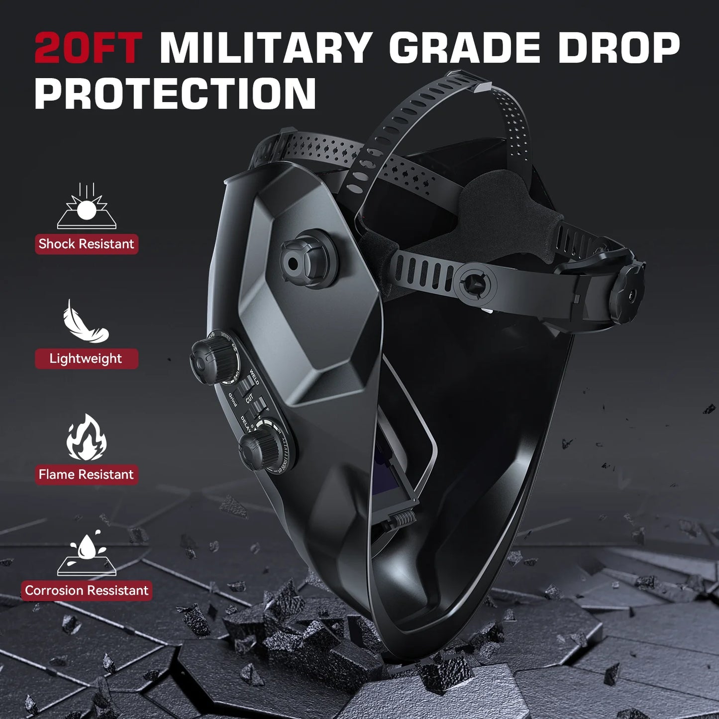 Arccaptain Welding Helmet Welder Mask Large View True Color Solar Power Auto Darkening Welding Mask for Arc MIG TIG Welding
