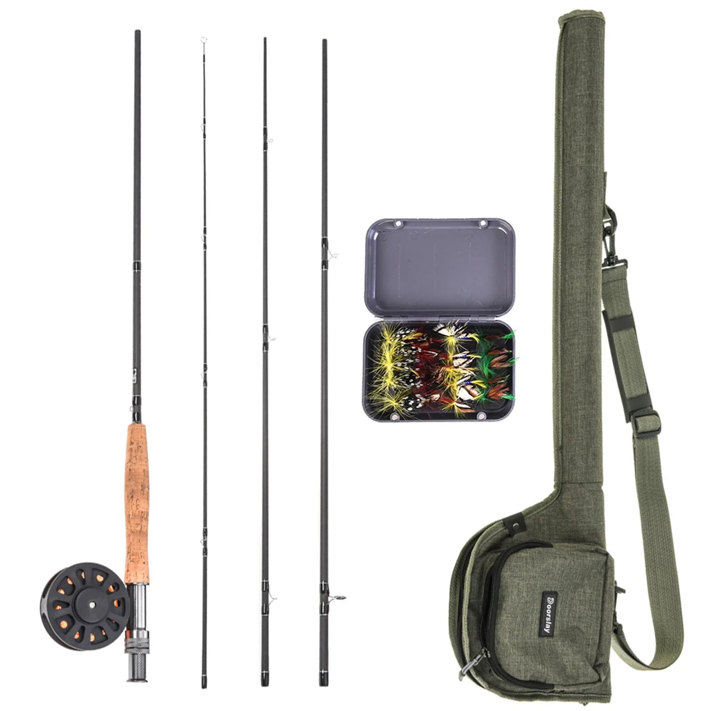9 Foot Fly Fishing Rod and Reel Combo with Carry Bag and 20 Flies Complete Starter Package