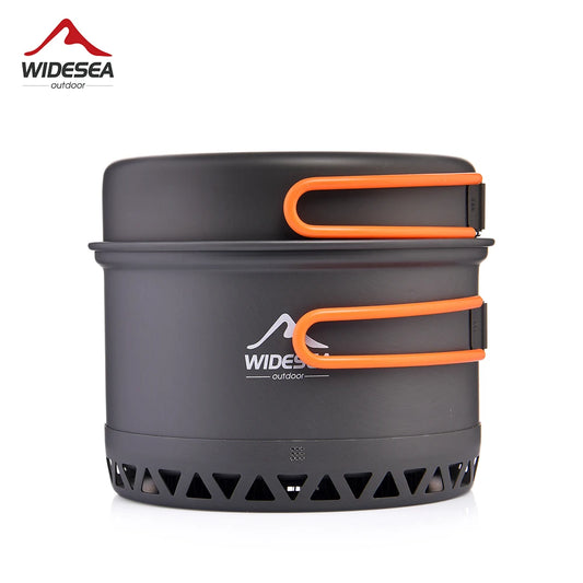 Widesea Camping 1.3L 2.3L Outdoor Cooking Set Portable Cookware Kettle Travel Kitchen Utensils