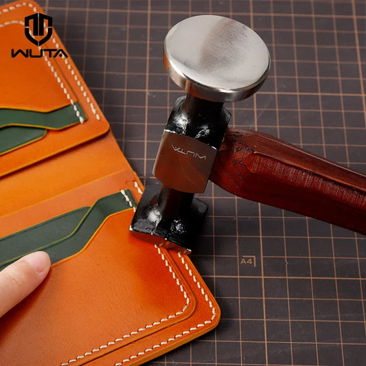 WUTA Leather Mallet Hammer Carbon Steel Double Head Professional Chasing Hammer for Leather Craft