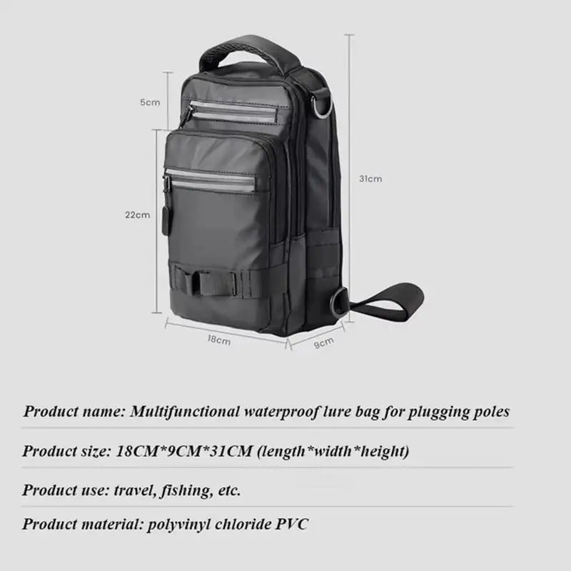 Fishing Tackle Backpack Waterproof Fishing Bag With Rod Holder Multifunctional Lightweight Fishing Pack