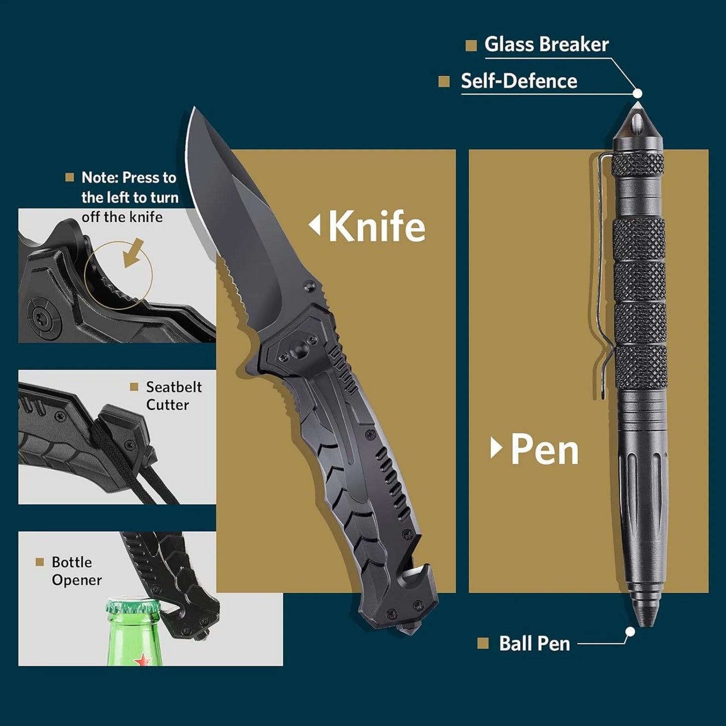 13 in 1 Survival Pack with Integrated Survival Equipment Tactical Tools for Camping Hiking Hunting and Outdoor Exploration