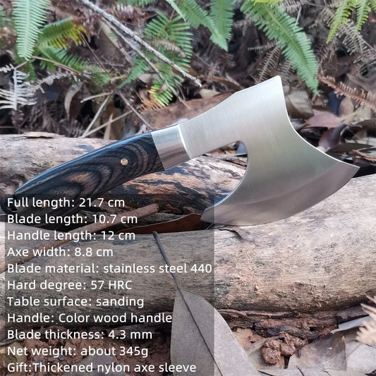 Camping Hatchet Forged Steel Construction Survival Hatchet with Nylon Sheath Anti Slip and Shock Reduction Grip Tactical Axe