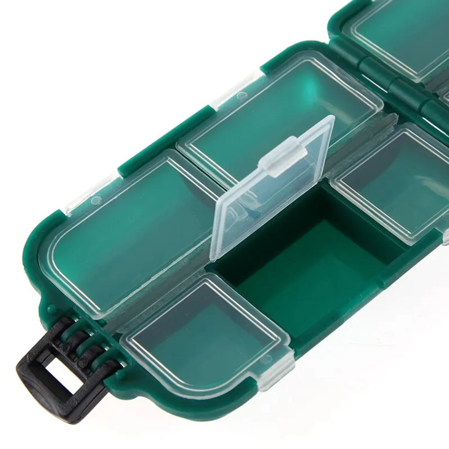 Efficient Double Sided Fishing Gear Organizer with 10 Spacious Compartments and 2 Piece Lure Hook Container