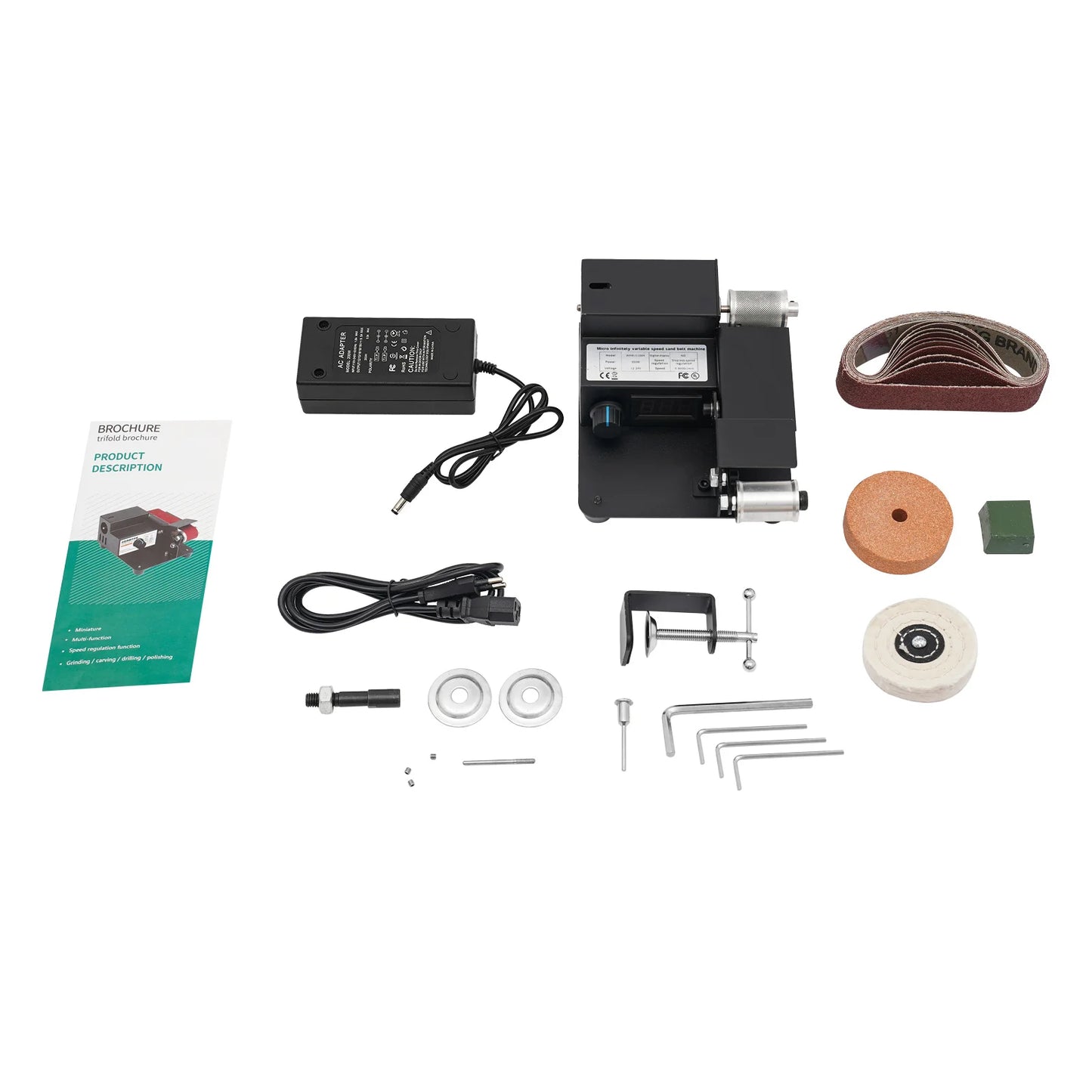 350W Variable Speed Mini Belt Sander Multi Material Sanding System Grinder 30x340mm Sanding Belt