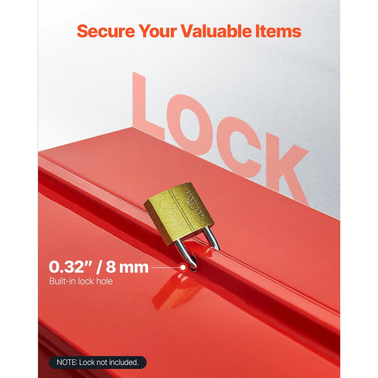 SucceBuy 18 Inch Metal Toolbox 3 Tier 5 Tray Portable Folding Tool Chest Handle